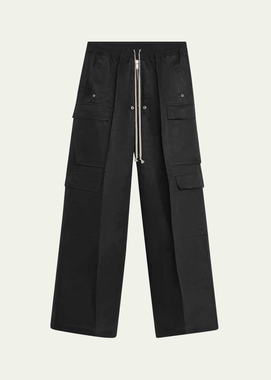 Rick Owens Men's Coated Linen Cargo Belas Pants - Bergdorf Goodman