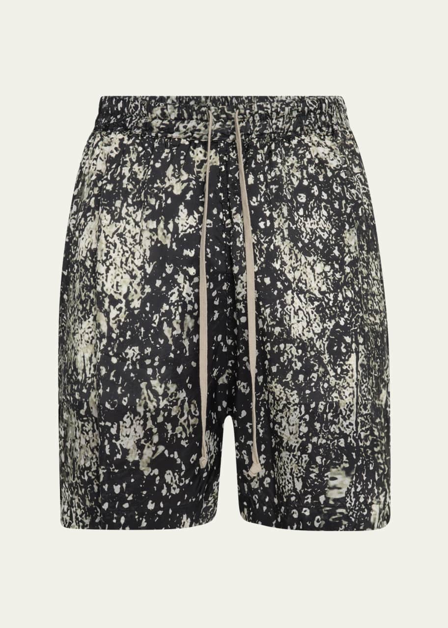 Image 1 of 1: Men's Cupro Wolfish-Print Boxer Shorts