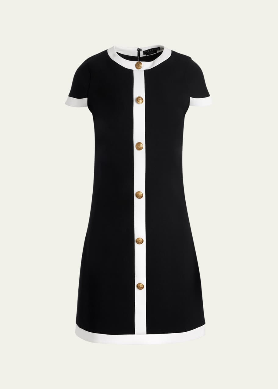 Image 1 of 1: Coley Button-Front Mini Dress