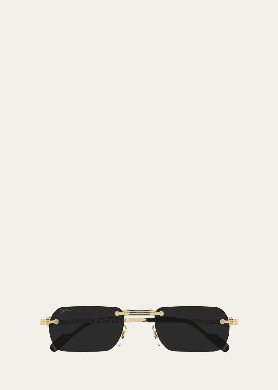 Image 1 of 1: Men's Rimless Rectangle Sunglasses
