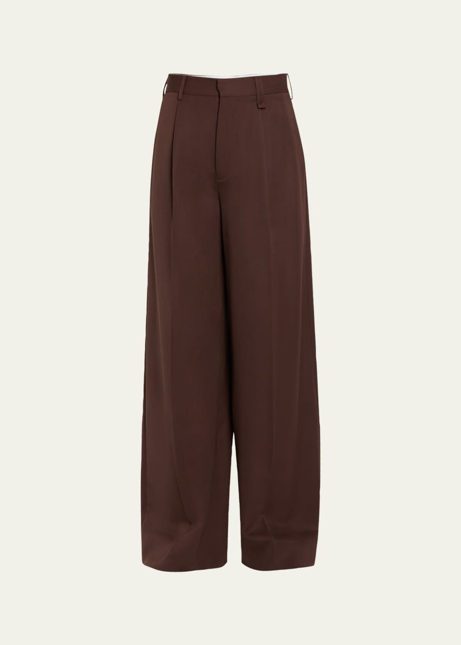 Image 1 of 1: Men's Pleated Wide-Leg Trousers
