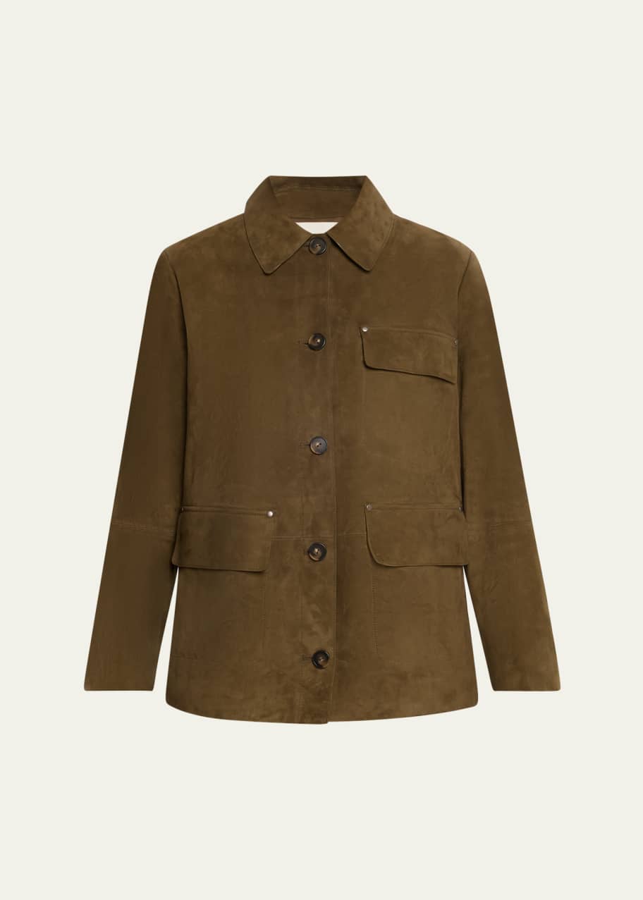Image 1 of 1: Oversized Suede Jacket