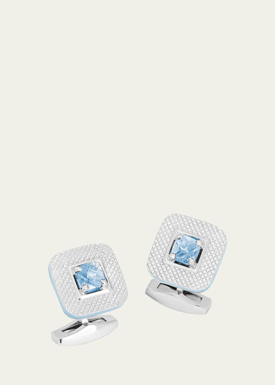 Image 1 of 1: Men's Aquamarine Refratto Cufflinks