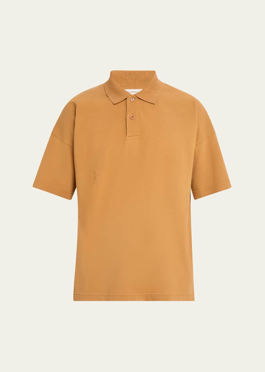 Image 1 of 1: Men's Pique Anchor-Print Polo Shirt