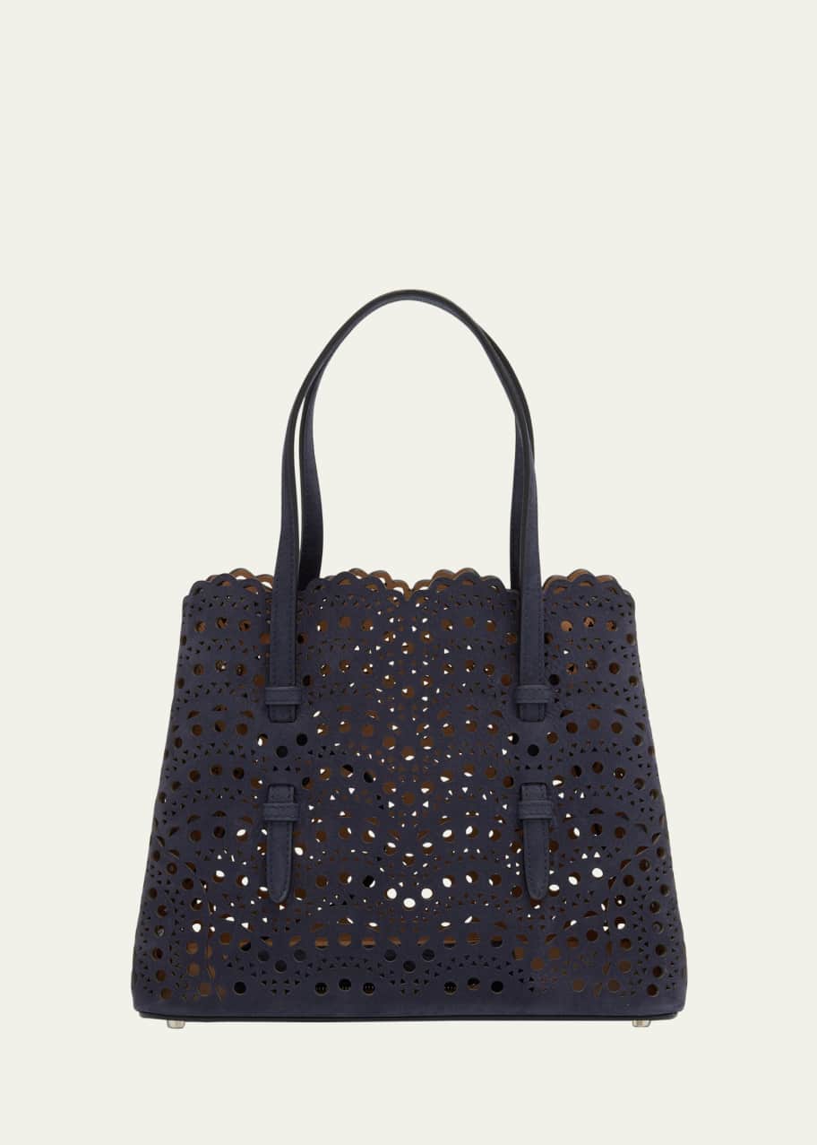 ALAIA Mina 25 Tote Bag in Perforated Nubuck Leather - Bergdorf Goodman