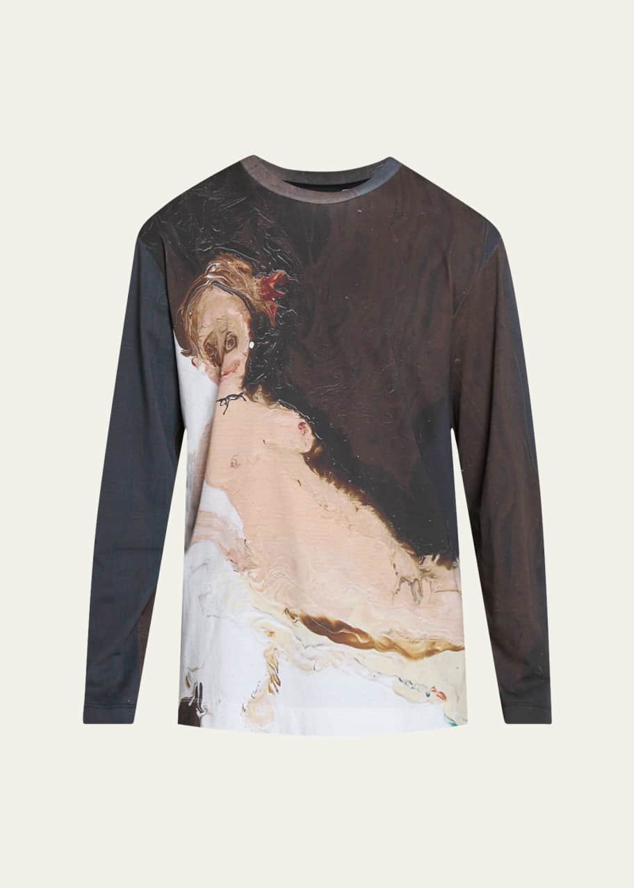 Men's Olympia-Print Long Sleeve T-Shirt