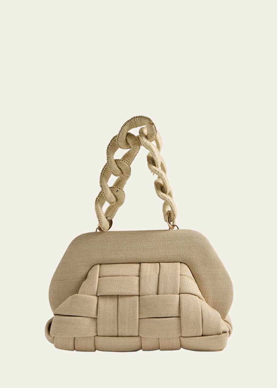 THEMOIRE Tia Woven Vegan Fabric Top-Handle Bag - Bergdorf Goodman