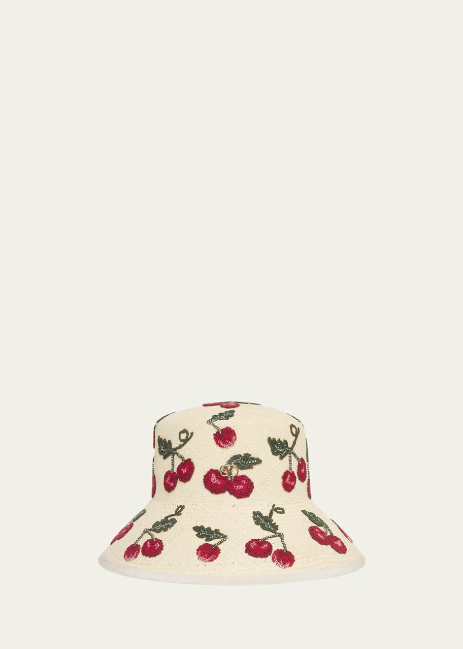 Valentino Garavani Cherry-Print V-Logo Bucket Hat - Bergdorf Goodman