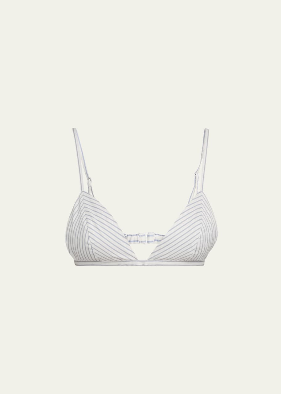 Image 1 of 1: Cotton Poplin Striped Bralette