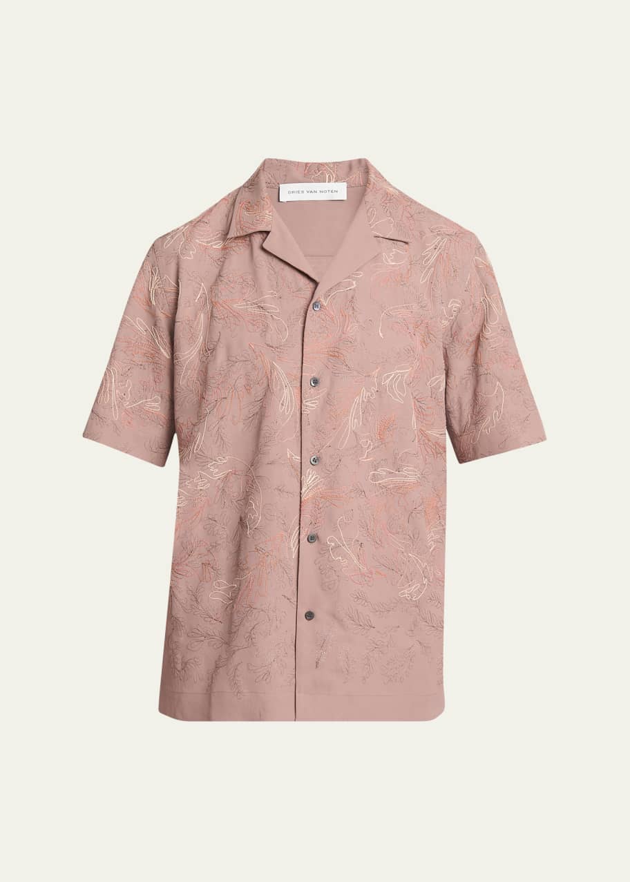 Image 1 of 1: Men's Carltone Embroidered Camp Shirt