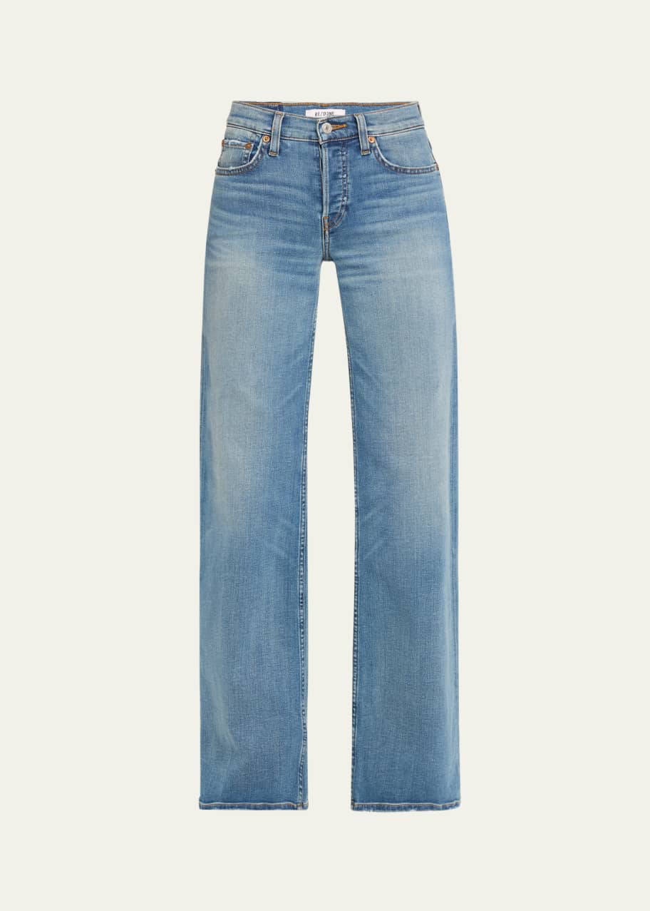 Image 1 of 1: Mid-Rise Wide-Leg Jeans