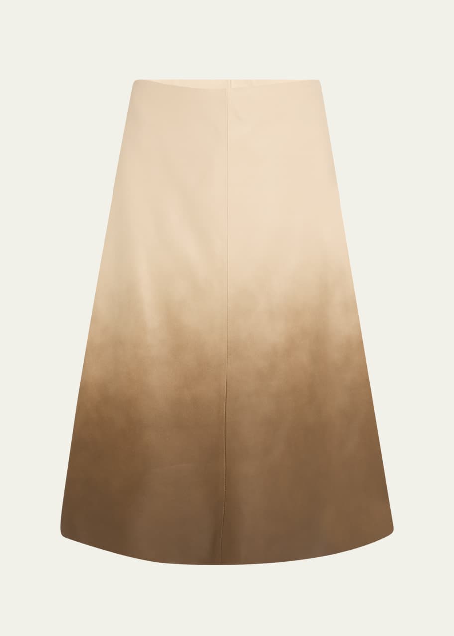 Image 1 of 1: Lucien Ombre Leather Midi Skirt