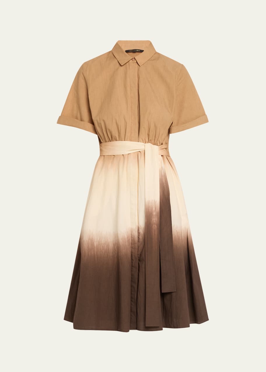 Image 1 of 1: Jana Ombre Tie-Waist Shirtdress