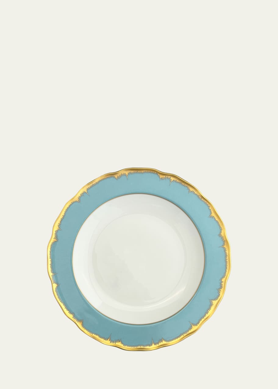 Image 1 of 1: Chelsea Feather Turquoise Dessert Plate