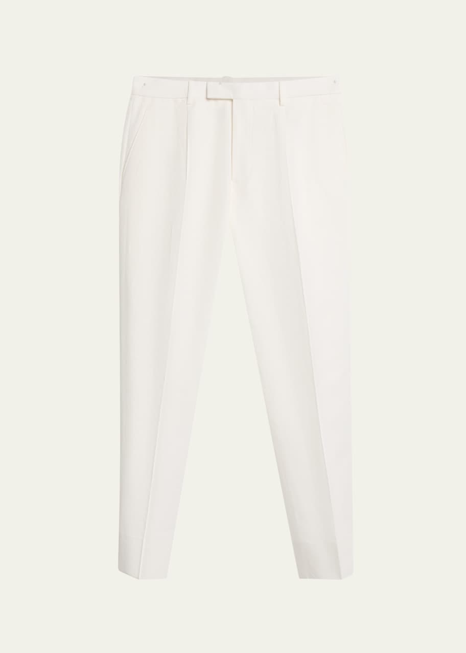 Image 1 of 1: Men's Cotton and Wool Single-Pleated Pants