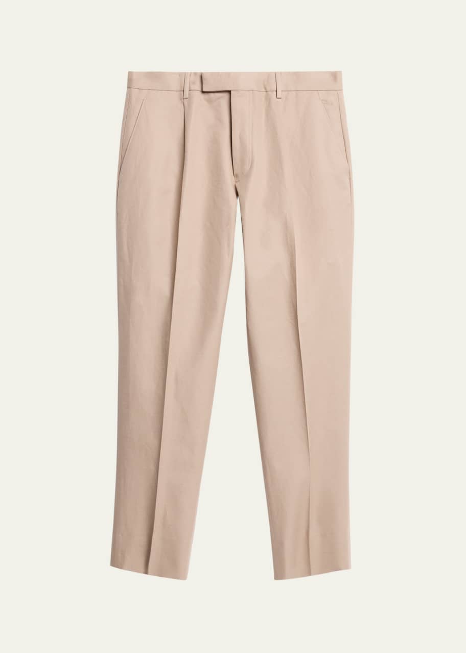 Image 1 of 1: Men's Linen and Cotton Flat-Front Pants