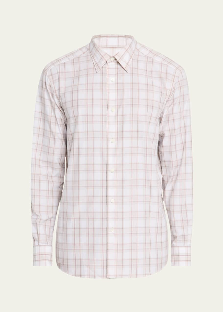 Image 1 of 1: Men's Centoquaranta Twill Plaid Sport Shirt