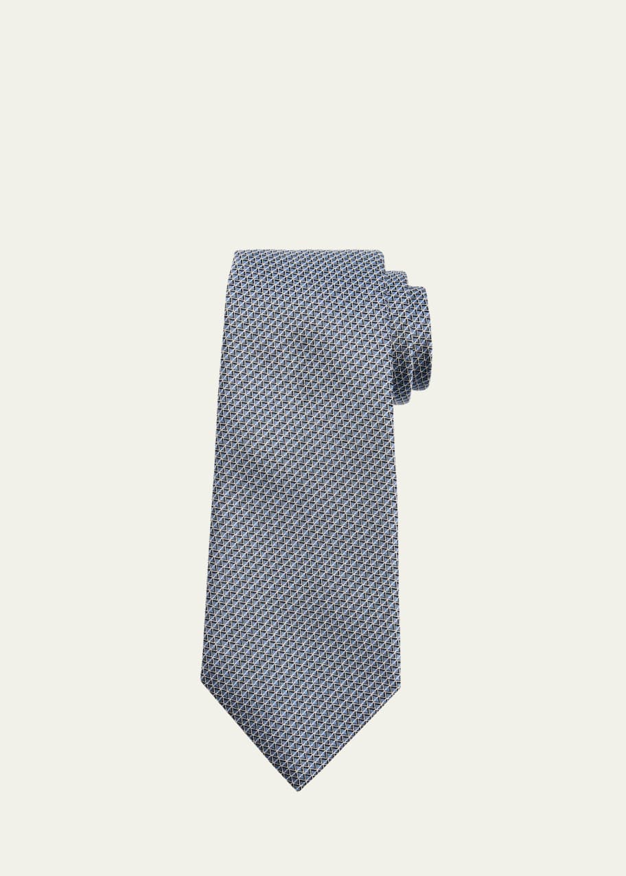 Image 1 of 1: Men's Silk Micro-Jacquard Tie