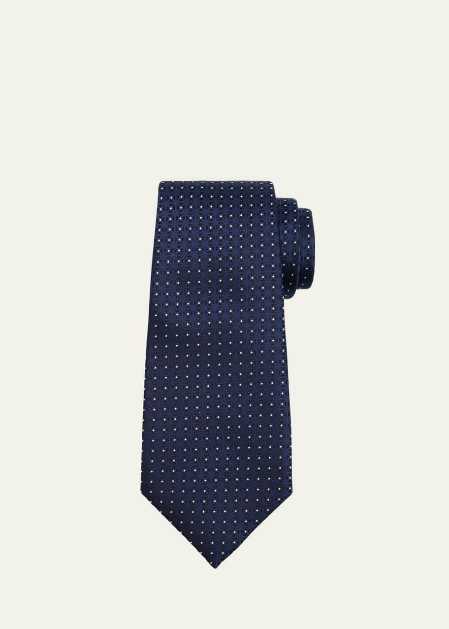 Image 1 of 1: Men's Micro-Jacquard Silk Tie