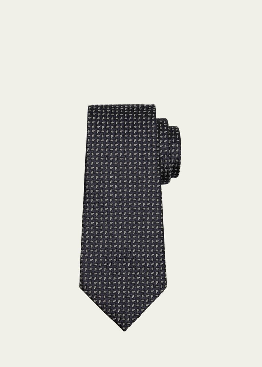 Image 1 of 1: Men's Micro-Jacquard Silk Tie