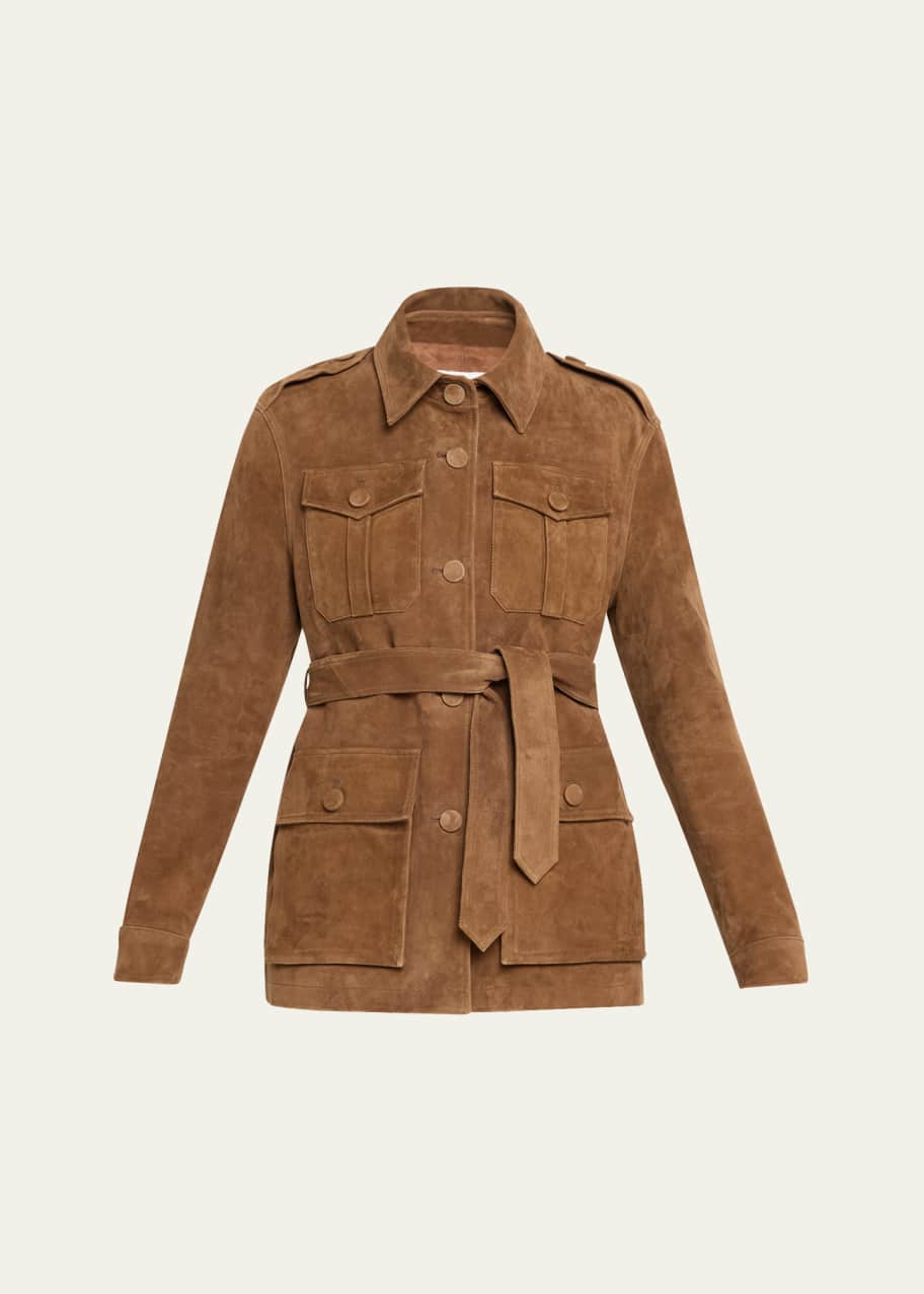Image 1 of 1: Leather Suede Mid Jacket