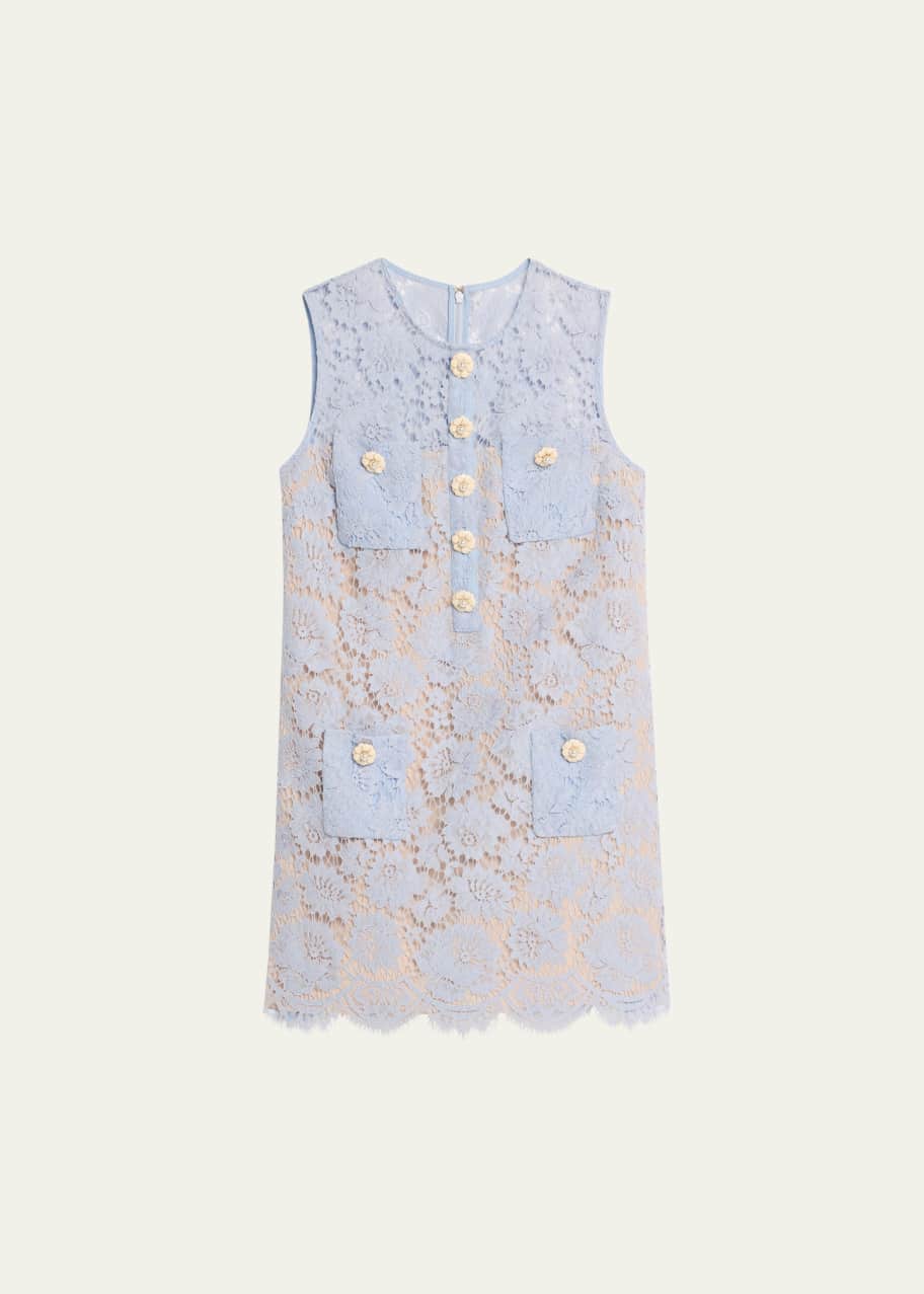 Self-Portrait Fine Lace Mini Dress - Bergdorf Goodman