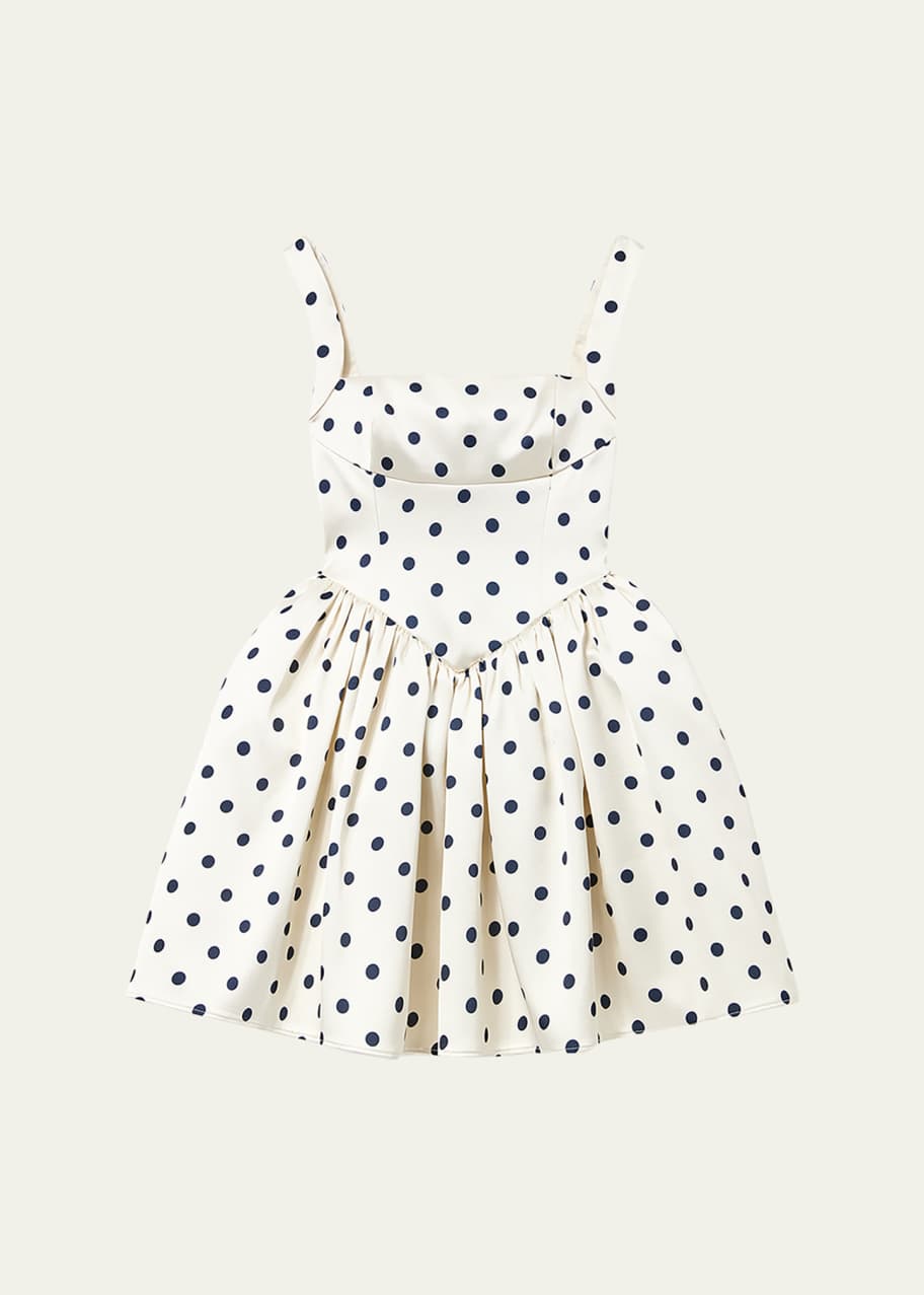 Image 1 of 1: Polka Dot Satin Mini Dress