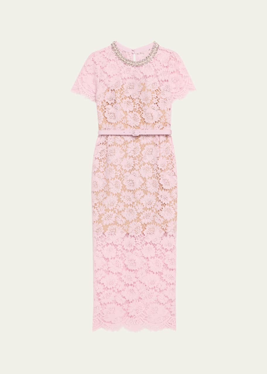 Image 1 of 1: Fine Lace Midi Dress