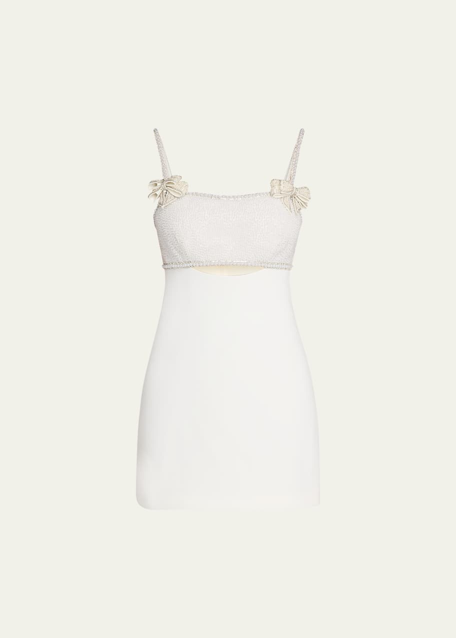 Image 1 of 1: Embellished Bow Mini Dress