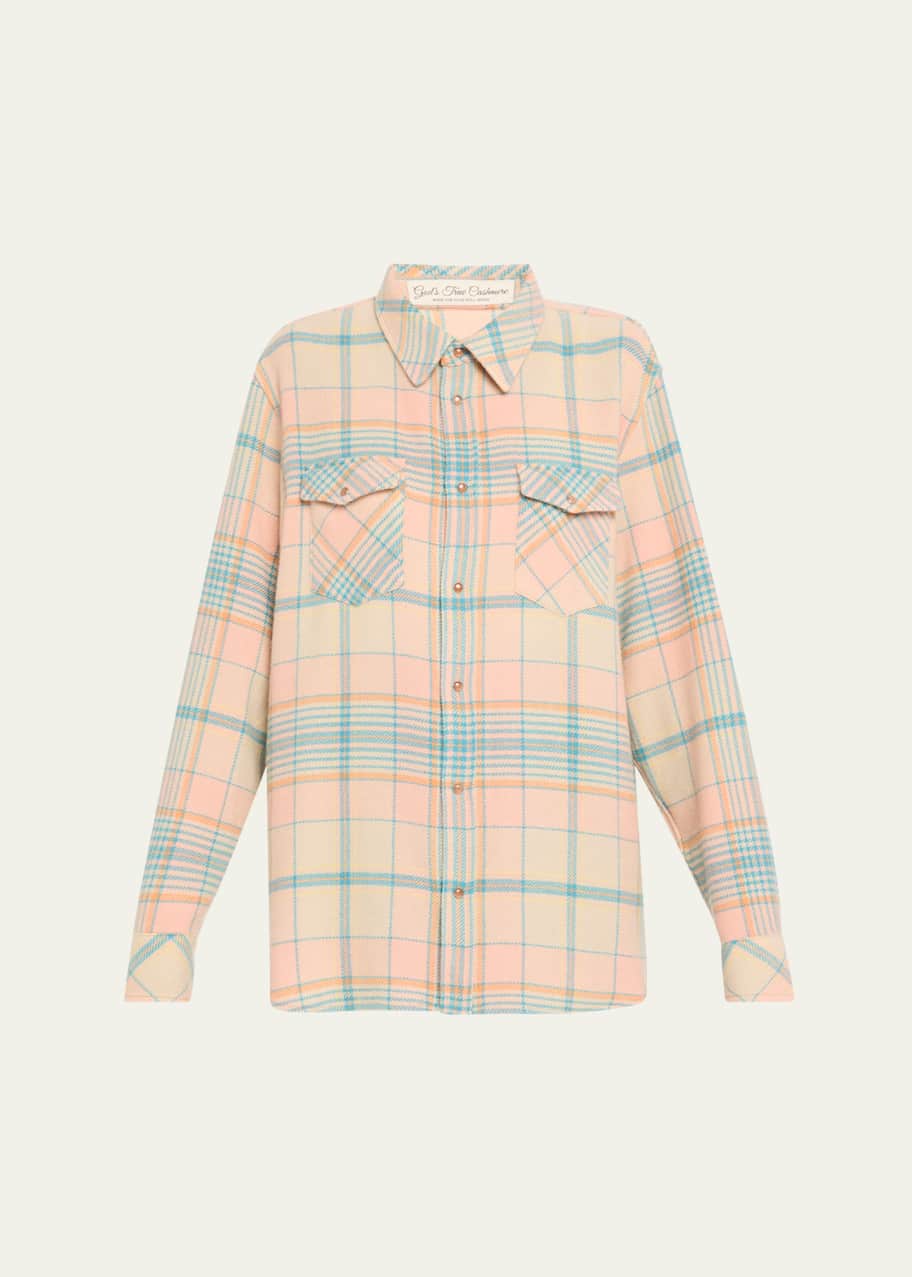Image 1 of 1: Lover Tartan Cashmere Shirt
