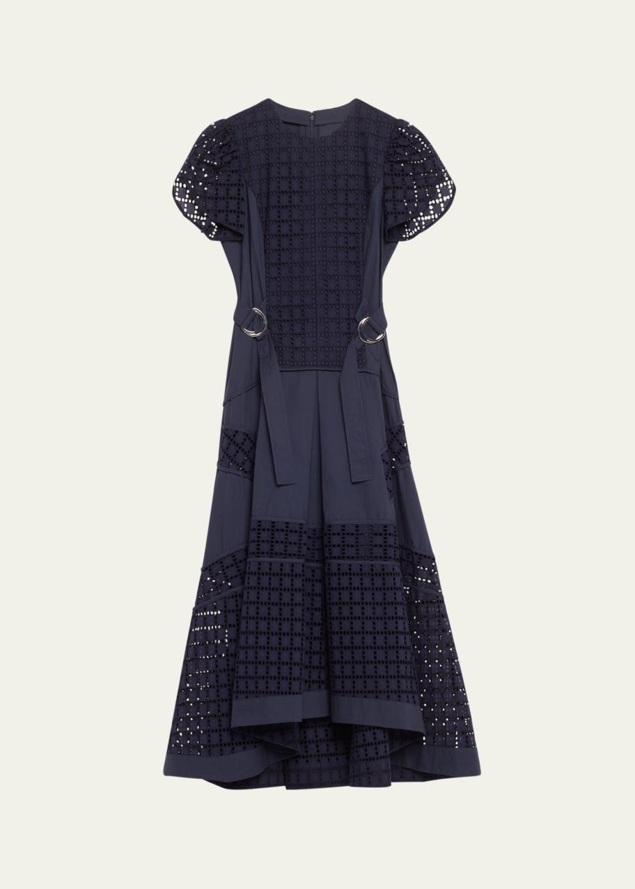 3.1 Phillip Lim Grid Broderie Anglaise Tulip Midi Dress - Bergdorf