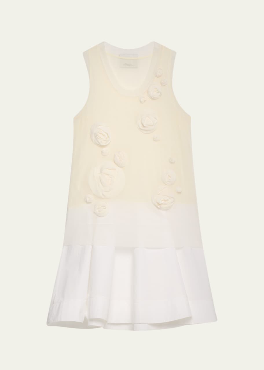 Image 1 of 1: Rosette Double-Layered Tank Dress