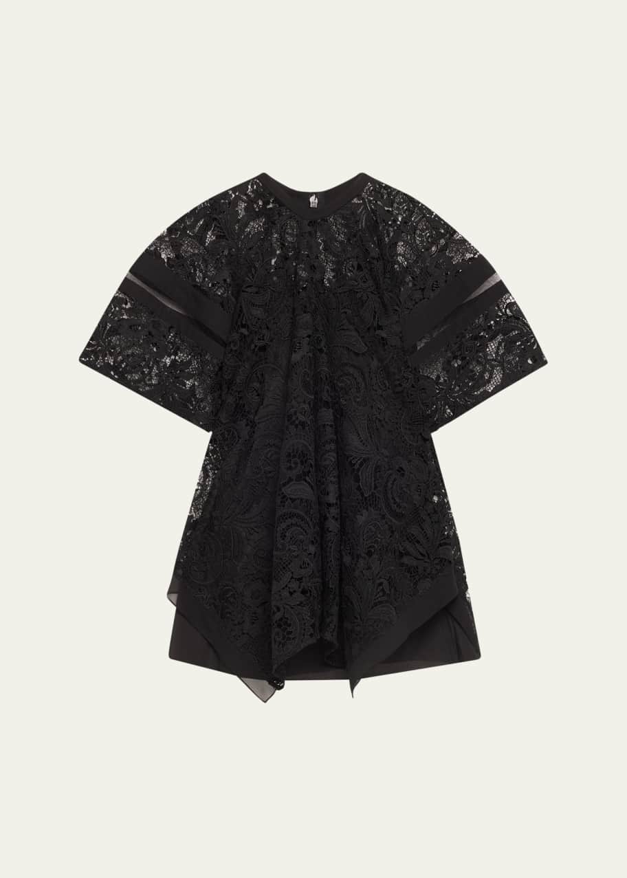 Cord Embroidered Lace Flounce Top