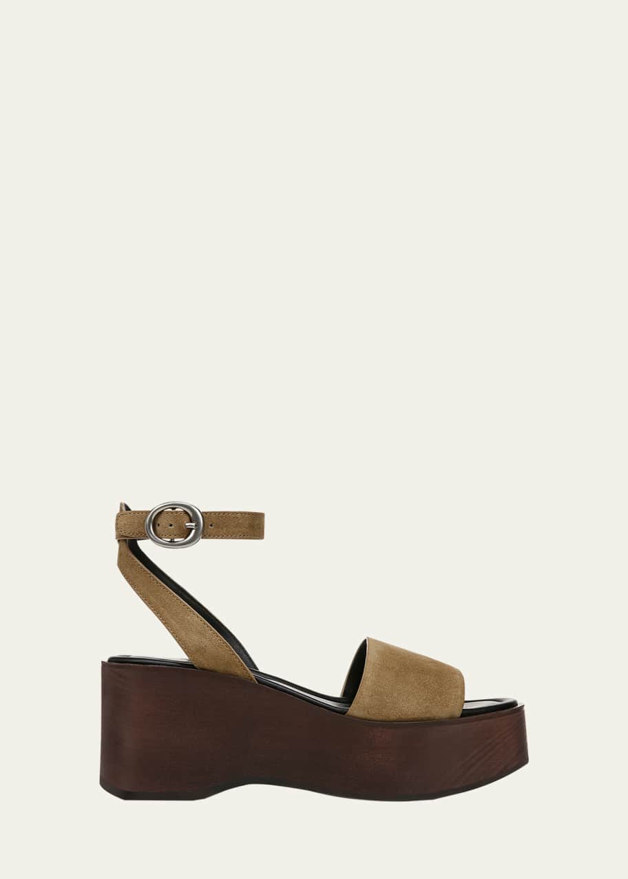 Image 1 of 1: Phillipa Leather Clog Platform Sandals