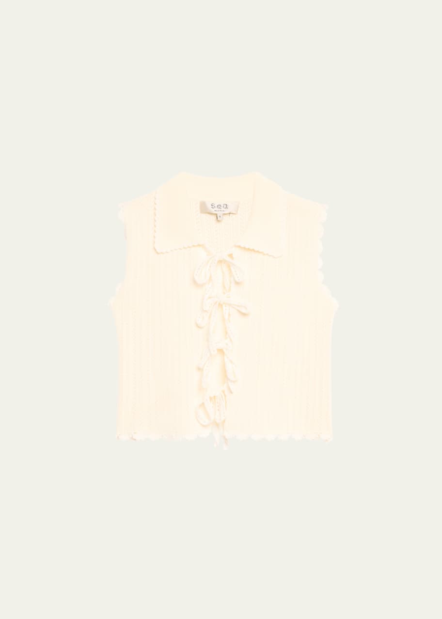 Image 1 of 1: Abbie Knit Tie-Front Vest