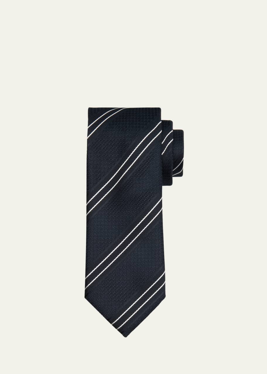 Image 1 of 1: Men's Multi-Stripe Silk Tie