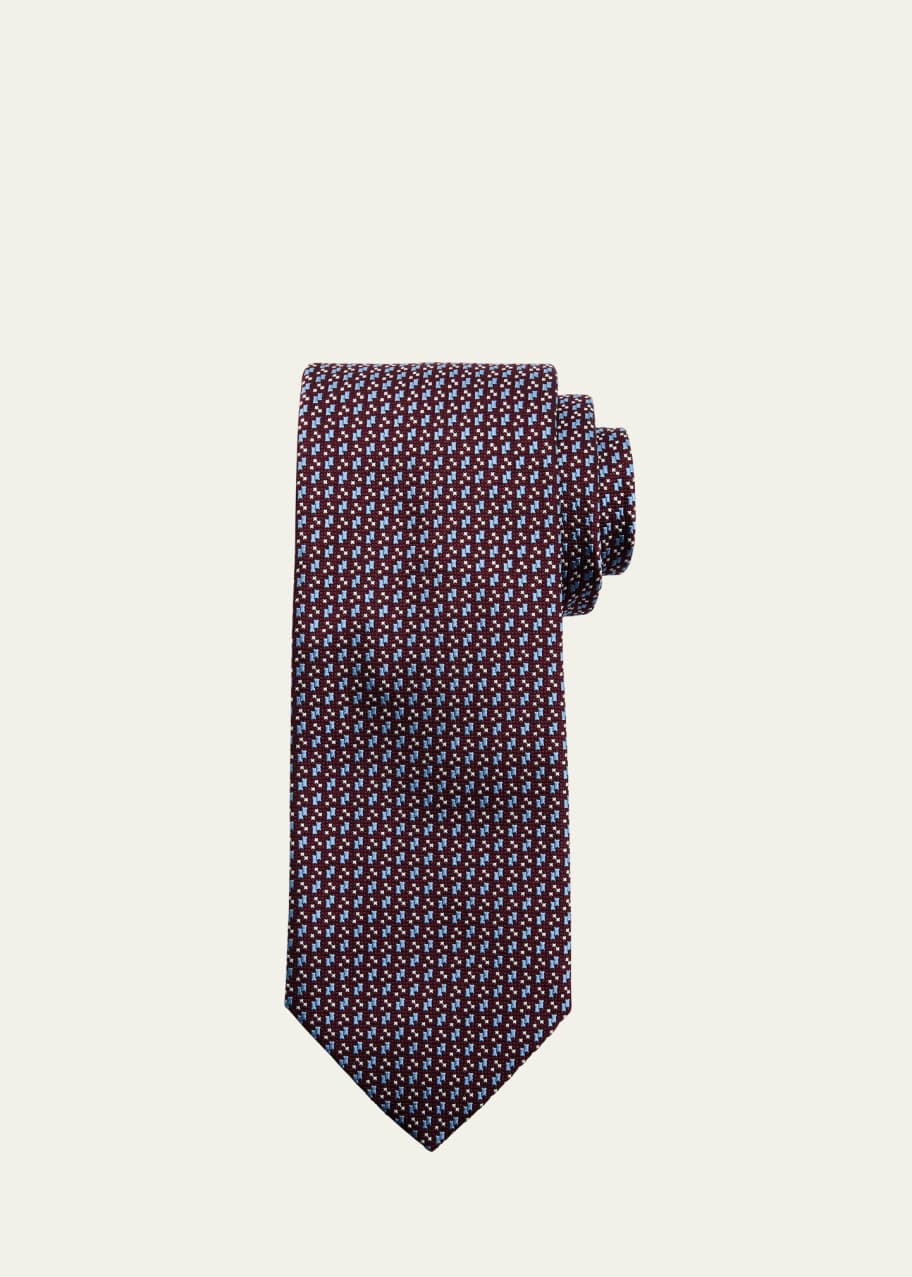 Image 1 of 1: Men's Micro-Jacquard Silk Tie
