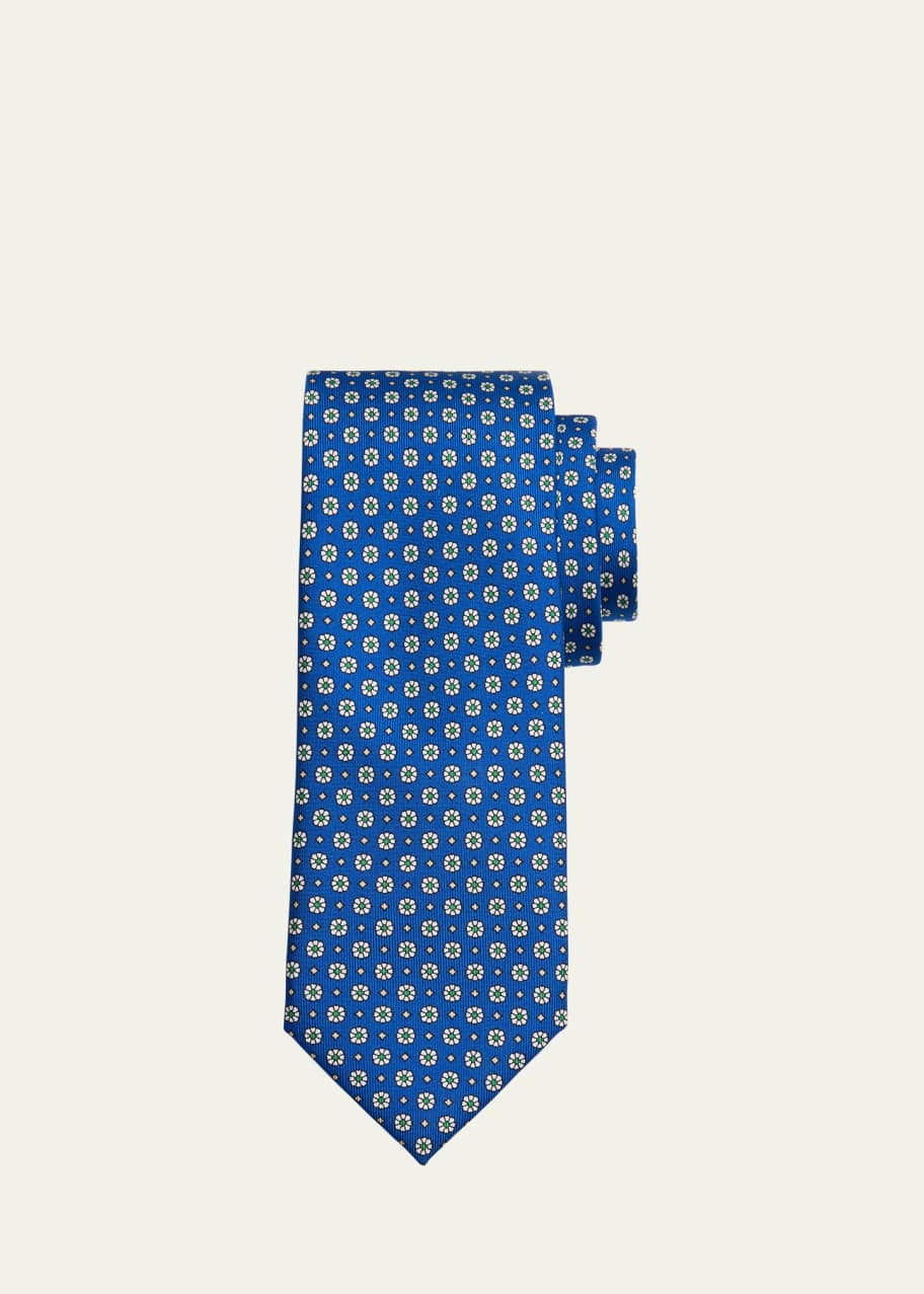 Image 1 of 1: Men's Micro-Floral Silk Tie