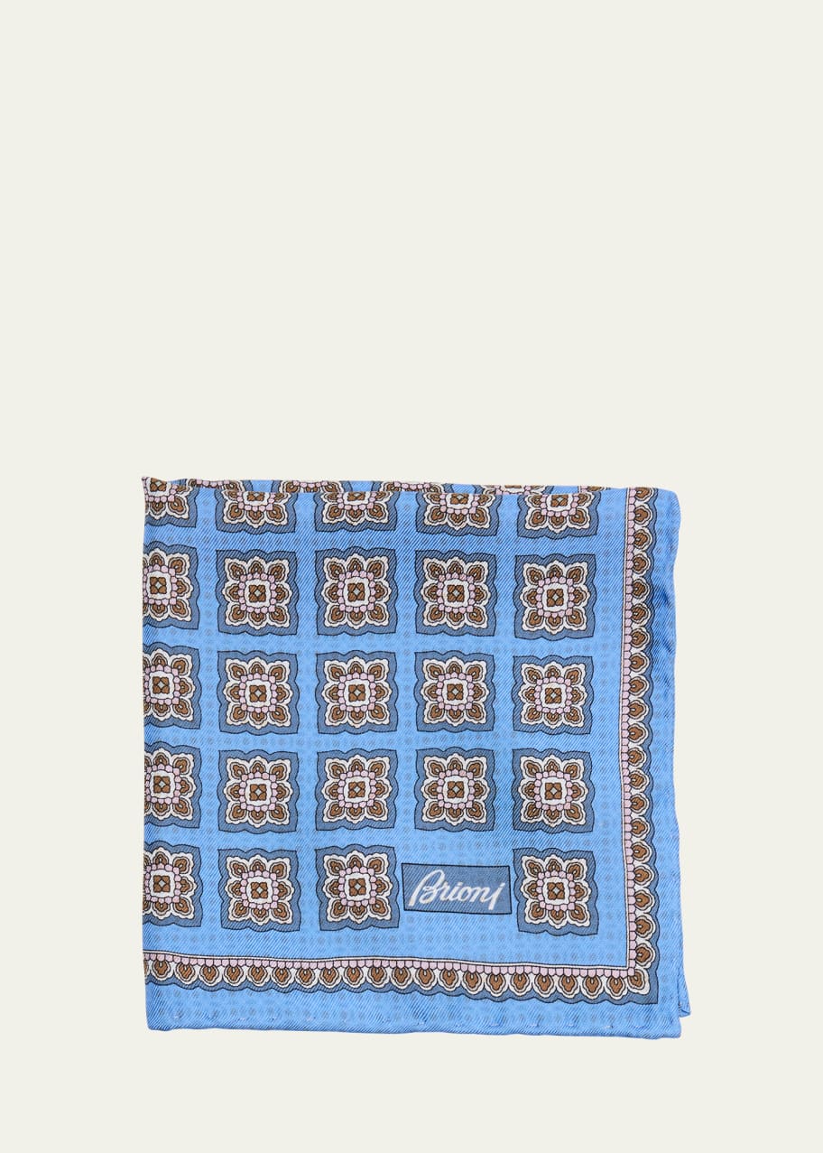 Image 1 of 1: Men's Floral Silk Pocket Square