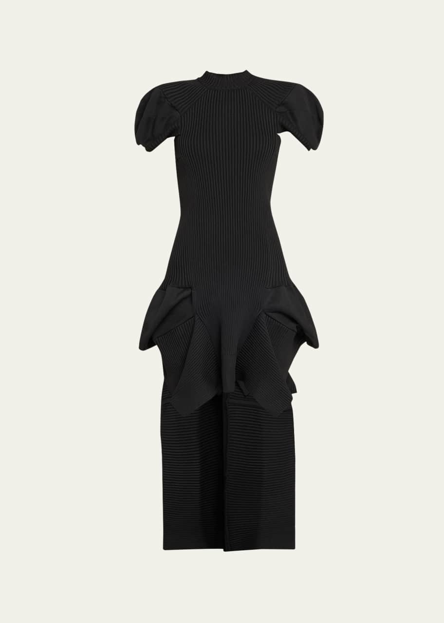sacai knit dress Sacai - Sacai Poplin Cotton Knit Dress in Navy/Blue Stripe 2 / S