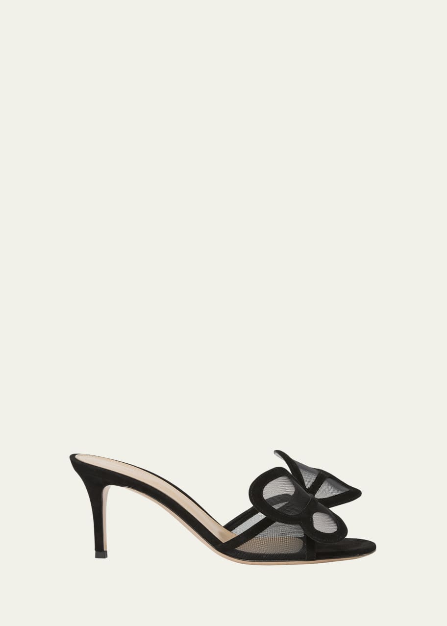 Image 1 of 1: Camoscio Mesh and Leather Butterfly Sandals