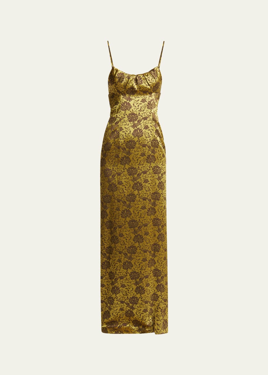 Image 1 of 1: Dirios Long Floral Jacquard Gown