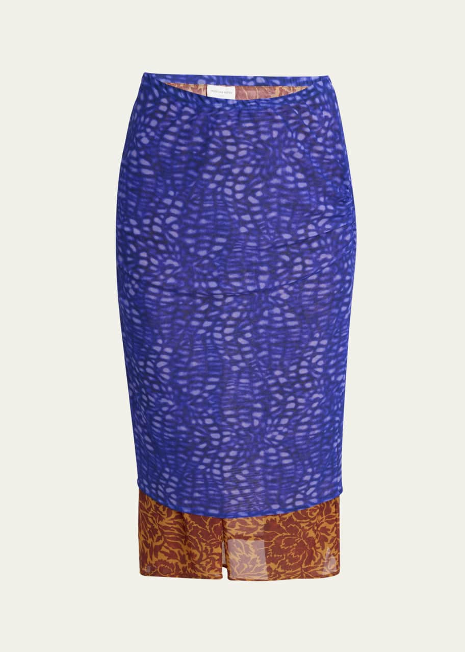 Dries Van Noten Homoa Printed Midi Pencil Skirt - Bergdorf
