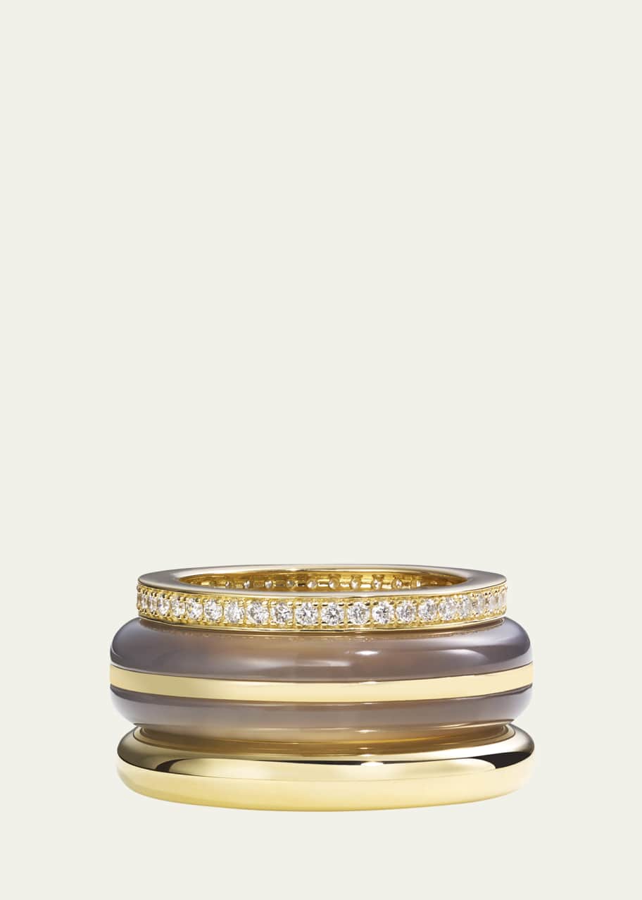 Image 1 of 1: Classic Ring Stack, Grey Agate