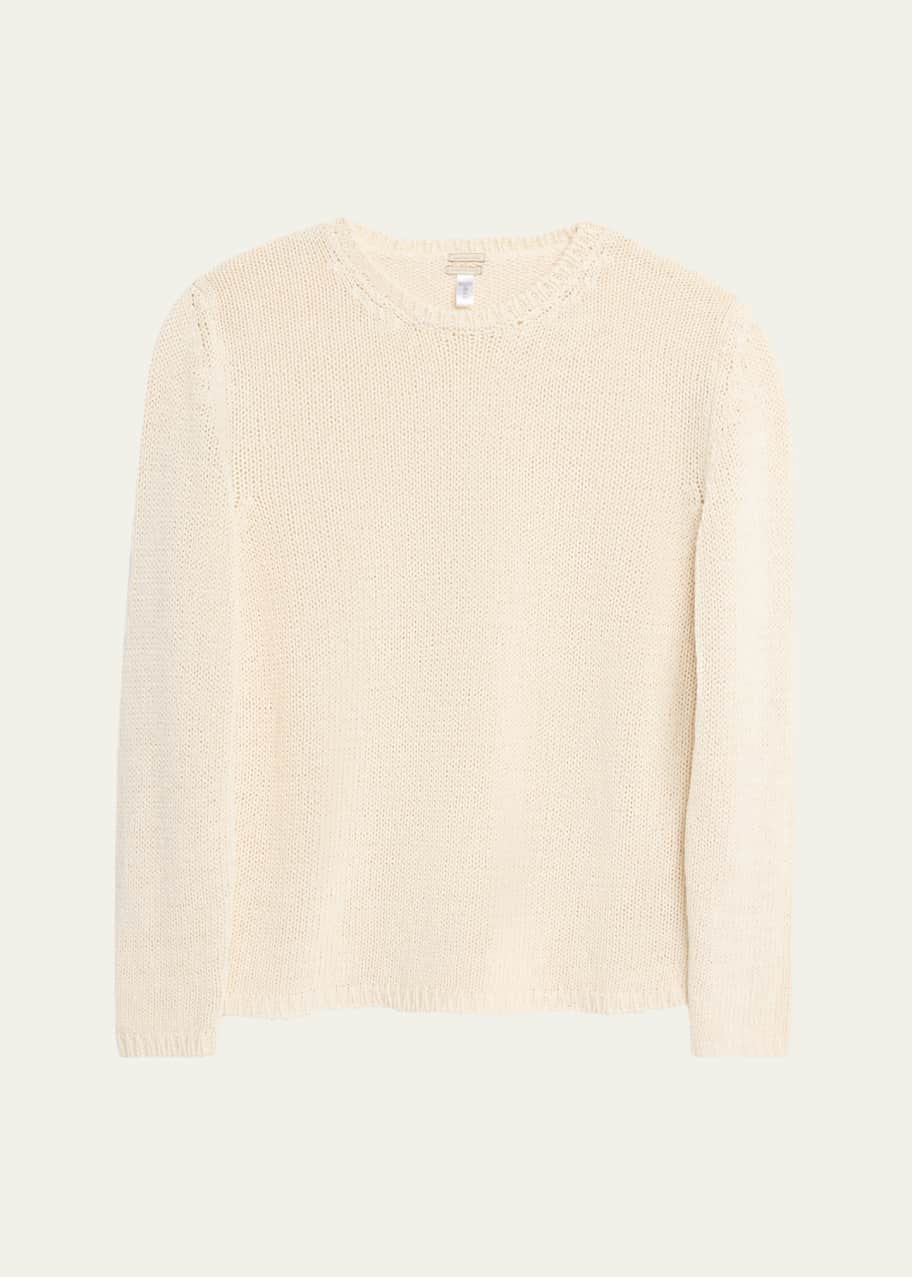 Image 1 of 1: Men's Nicolas Linen and Silk Knit Crewneck Sweater