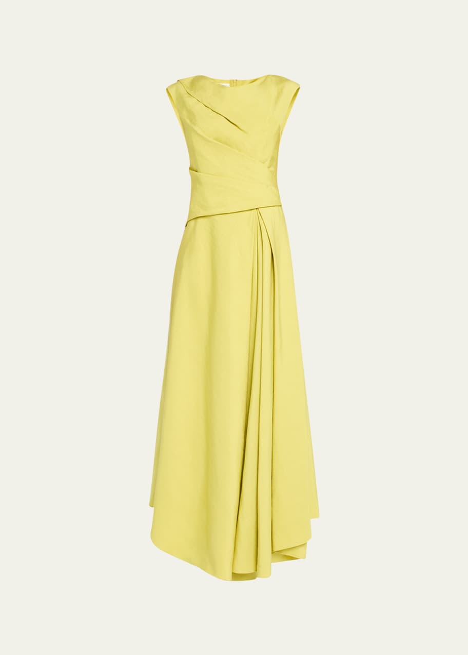 Image 1 of 1: Drape-Front Asymmetric Dress