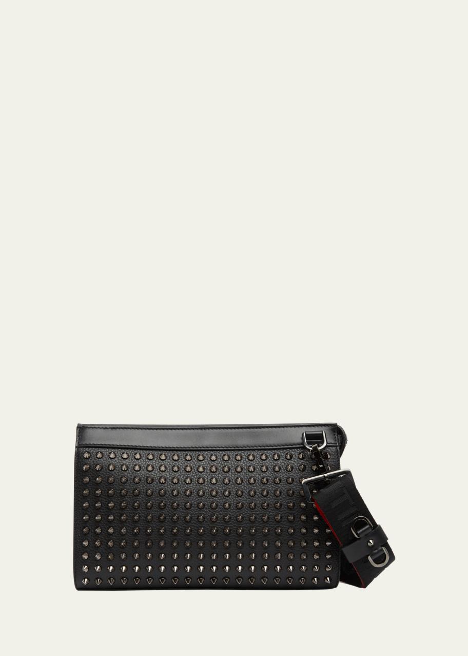 Christian Louboutin スパイク ショルダーバッグ Christian Louboutin Men's Funky Leather Empire Spikes Crossbody