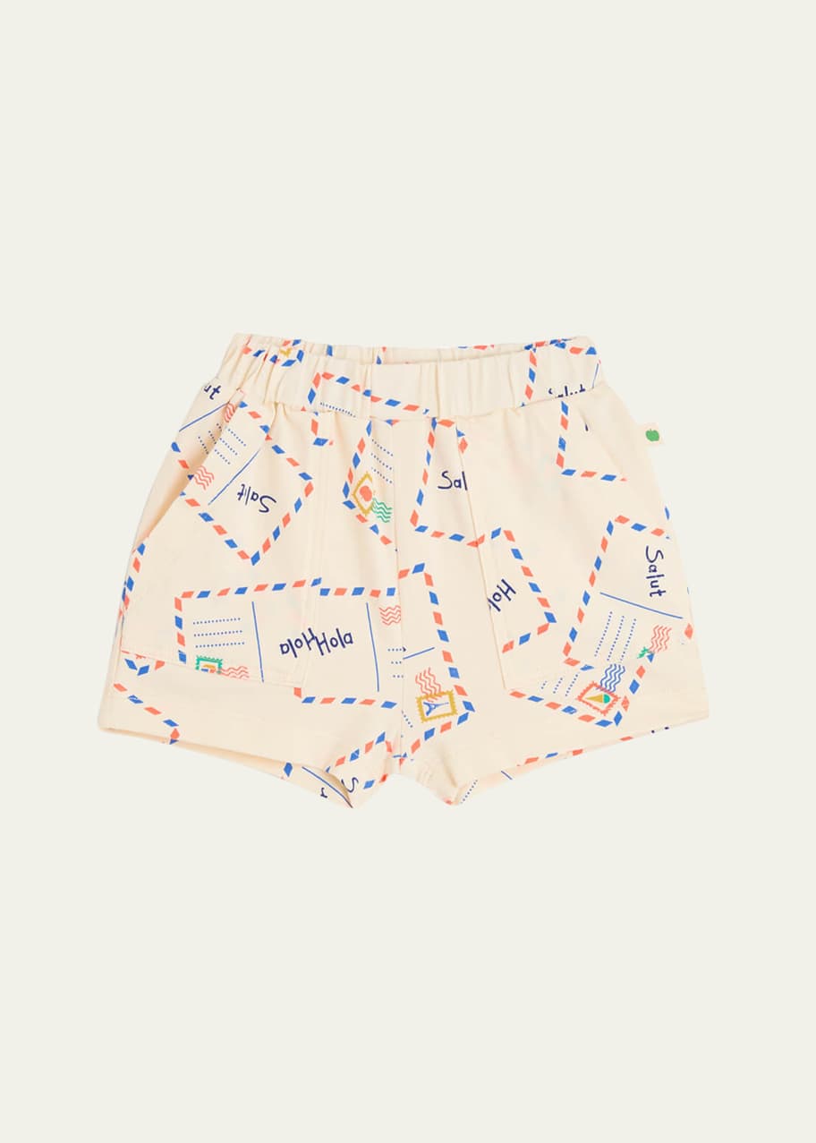 Image 1 of 1: Boy's Postcard Printed Shorts, Size 6M-24M