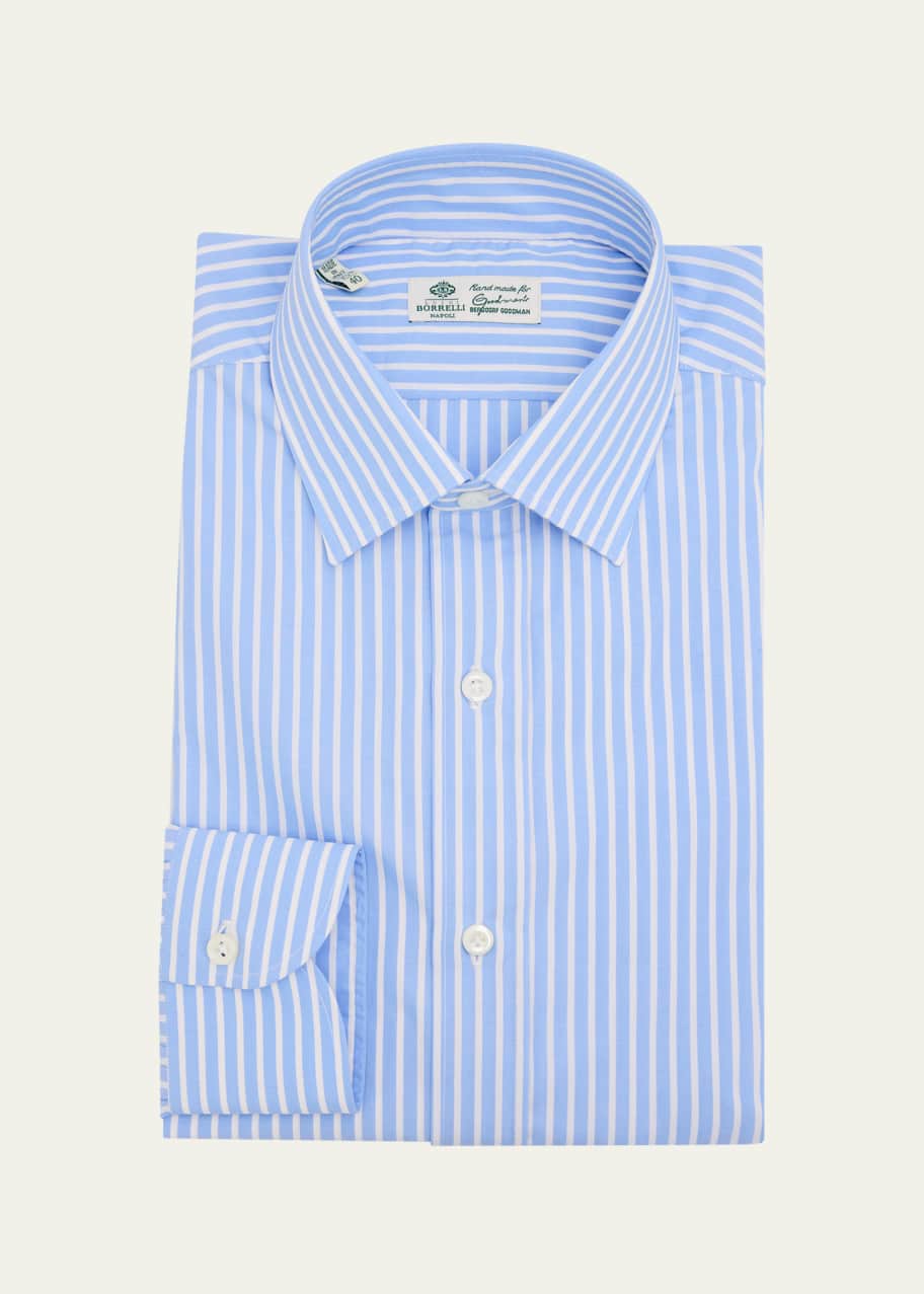 Image 1 of 1: Men's Cotton Stripe Dress Shirt