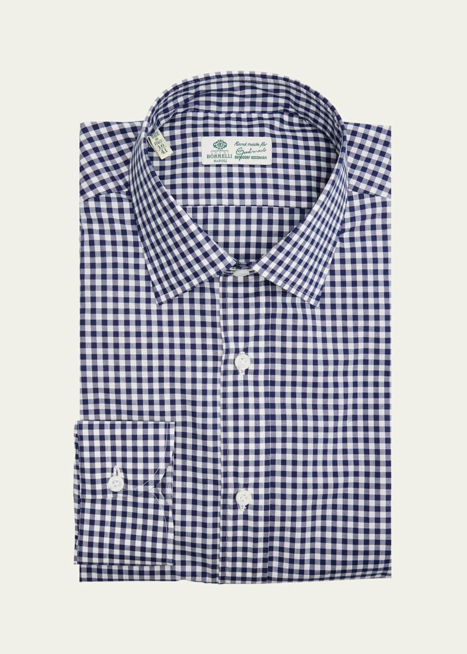 Image 1 of 1: Men's Cotton Gingham Dress Shirt